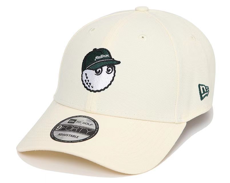 マルボンゴルフ　色アイボリーホワイト　男性と女性のための調節可能なバイザー付きの野球帽　装飾的な帽子　ユニセックス