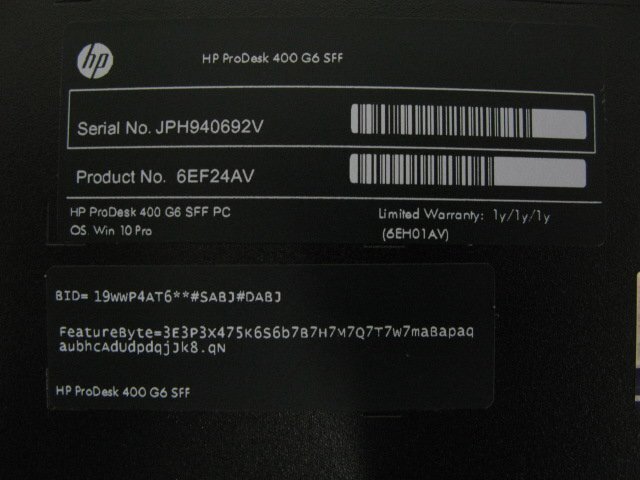 hp ProDesk 400 G6 SFF マウス・キーボード付き 【PC20467】_画像3