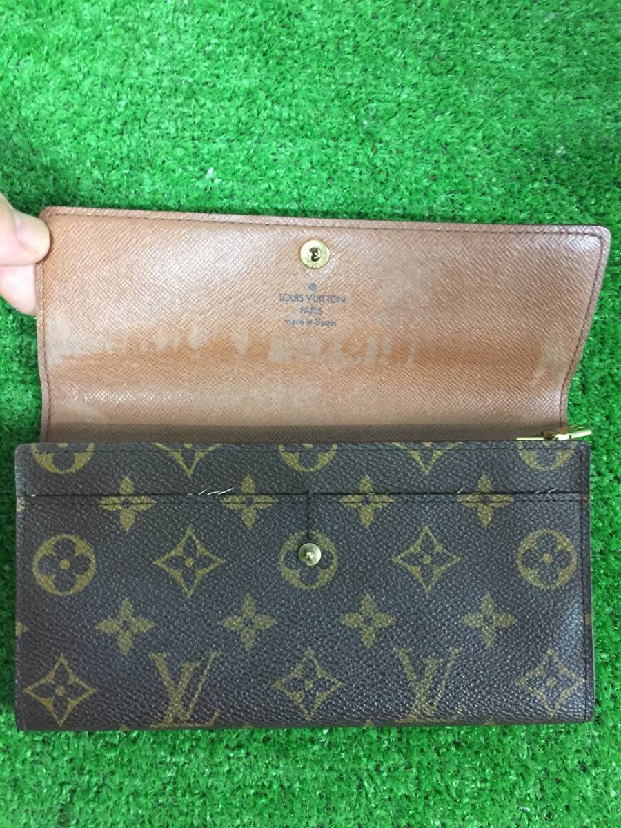 ① LOUIS VUITTON ルイヴィトン モノグラム ウォレット 2つ折り長財布 レディース 小銭入れあり 服飾小物 19-77_画像4