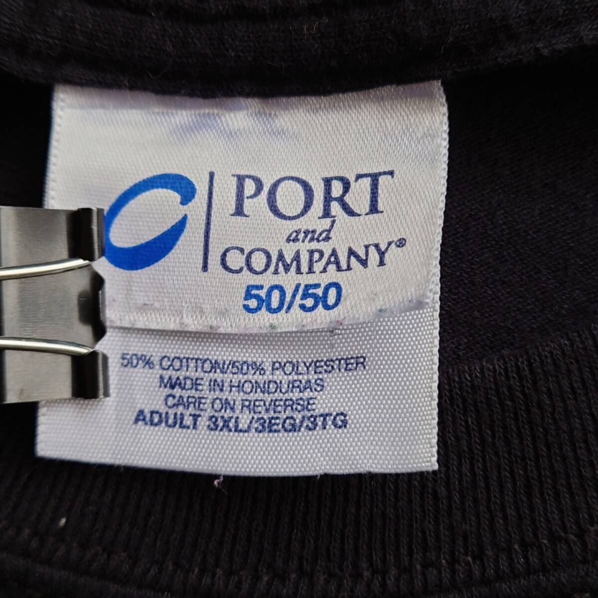 PORT&COMPANY(ポートアンドカンパニー) 半袖Ｔシャツ US古着 サイズ : 3XL(4L) color黒 コットン×ポリエステル　 909-6G1908_画像3