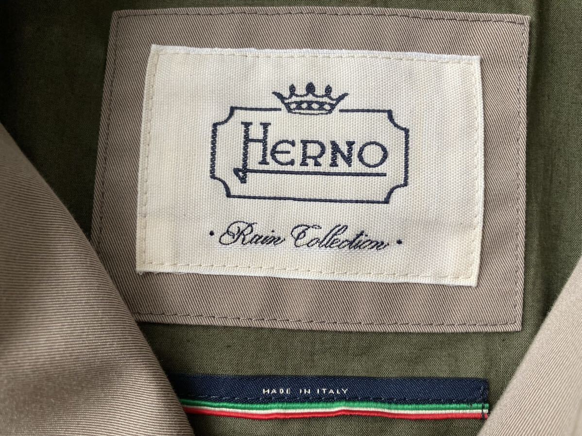 【今だけ特価】HERNO ヘルノ ステンカラー レインコート TORTORA グレーベージュ スプリングコート Made In Italy_画像3