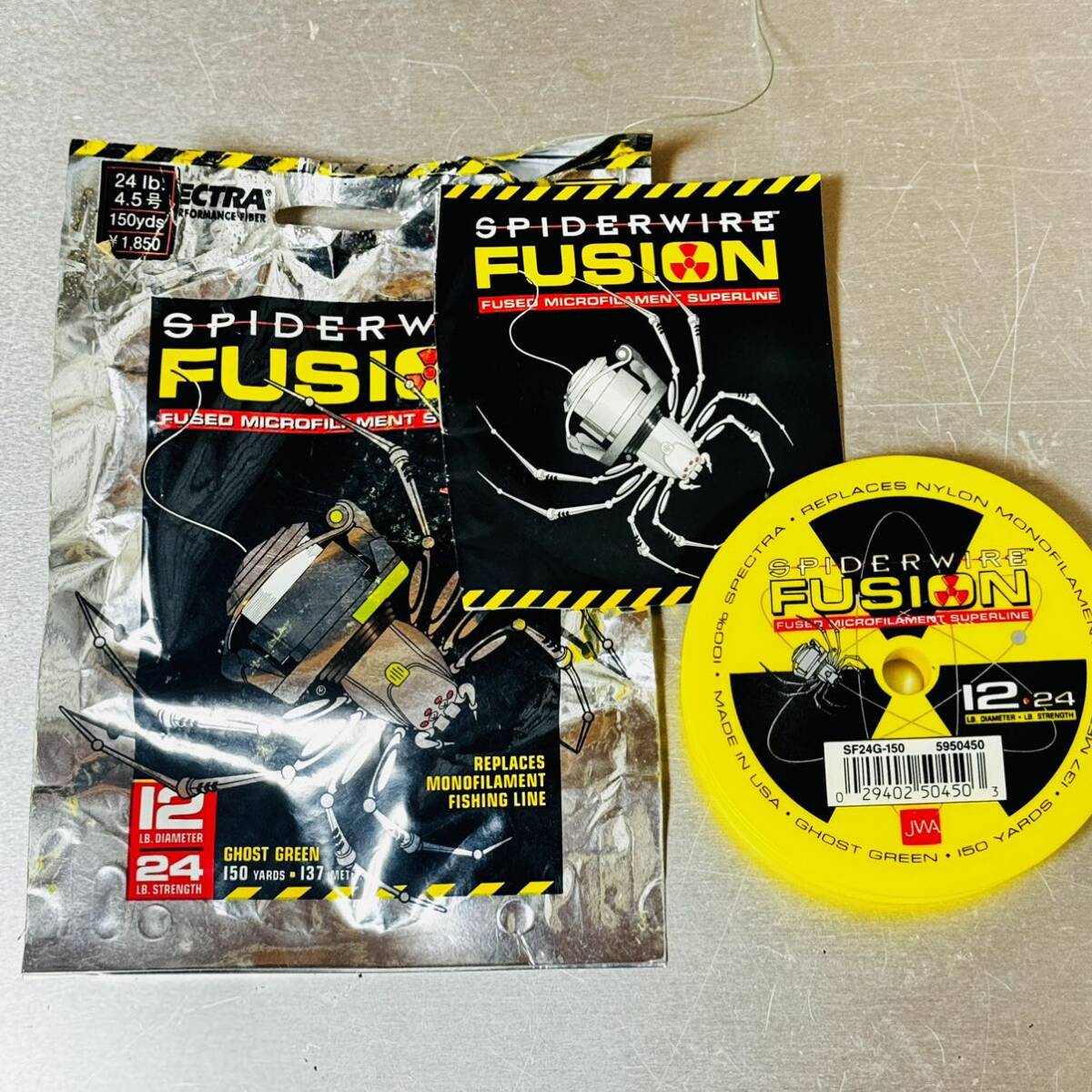 SpiderWire Fusion 24lb 4.5号 150yds(137m) GHOST GREEN 未使用開封品_画像1