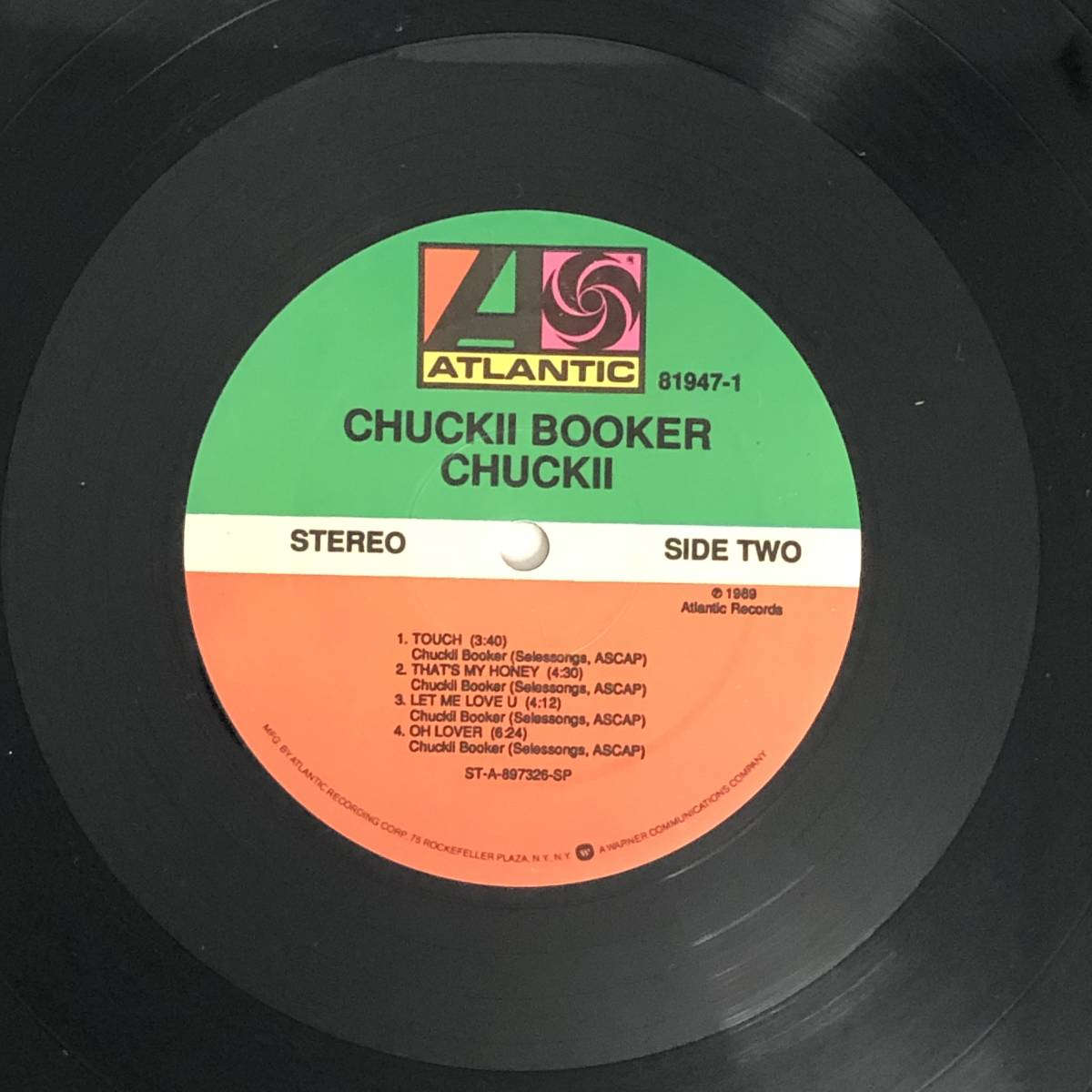 中古 US プロモ オリジナル盤 レコード Chuckii Booker Chuckii チャッキー・ブッカー Atlantic 81947-1_画像4