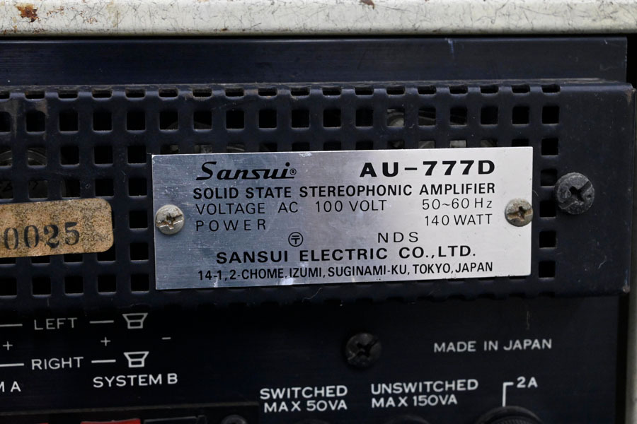 CO072 SANSUI landscape Sansui AU-777D pre-main amplifier sound equipment audio equipment 