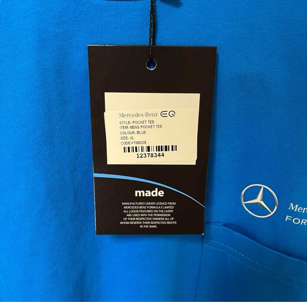【Mercedes　Benz】　メルセデスベンツ　Tシャツ　XLサイズ　青色
