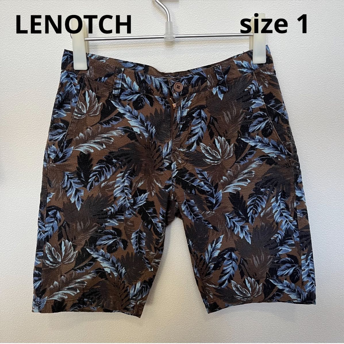 LENOTCH レノッチ　メンズ　ボタニカル　ハーフパンツ　ショートパンツ　 総柄 パンツ