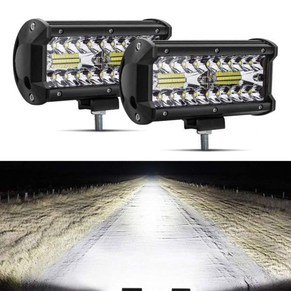 LED ワークライト 作業灯 12V/24V 兼用 120W 6000K 防水 デッキライト 投光器 前照灯 集魚灯 車幅灯 照明 トラック 2個セット 03_画像1