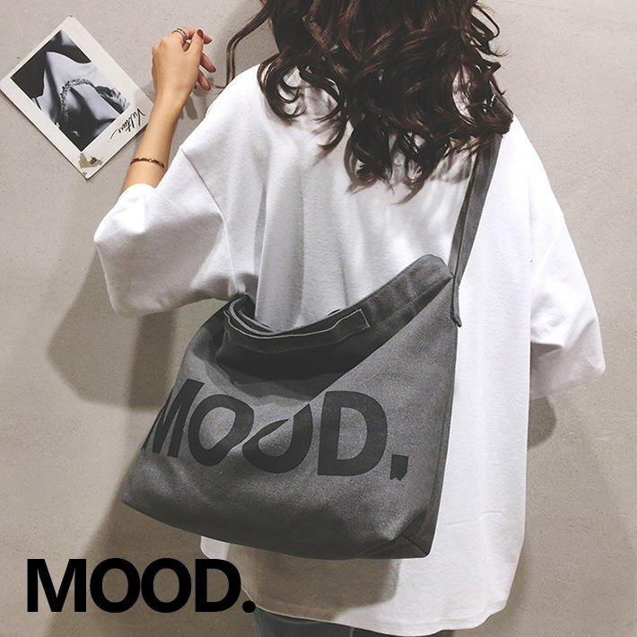 MOOD 2WAY トートバッグ バッグ メンズ レディース かばん 鞄 エコバッグ キャンバス プレゼント 7987817 ブラウン 新品 1円 スタート_画像1