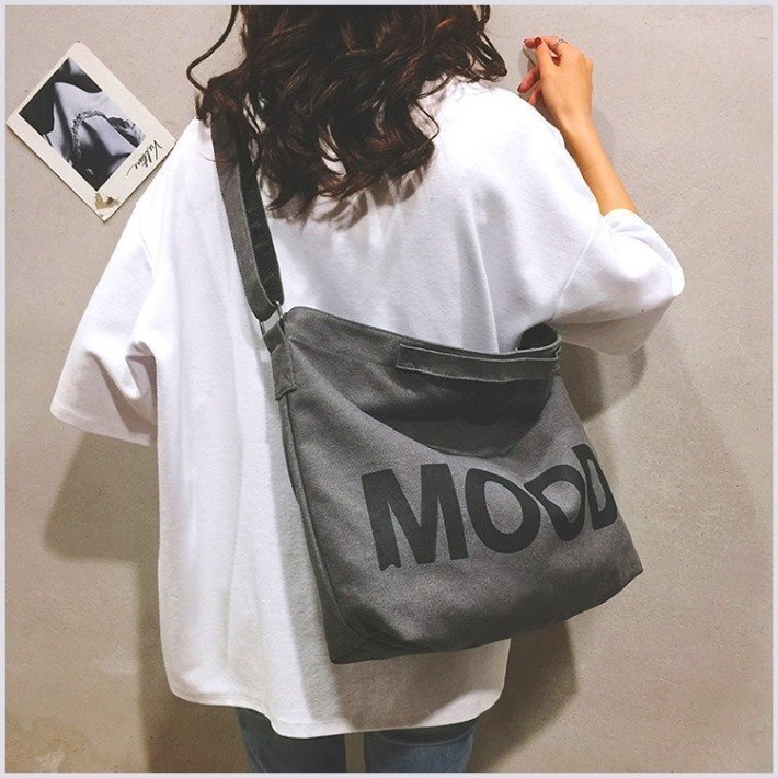 MOOD 2WAY トートバッグ バッグ メンズ レディース かばん 鞄 エコバッグ キャンバス プレゼント 7987817 ブラウン 新品 1円 スタート_画像4