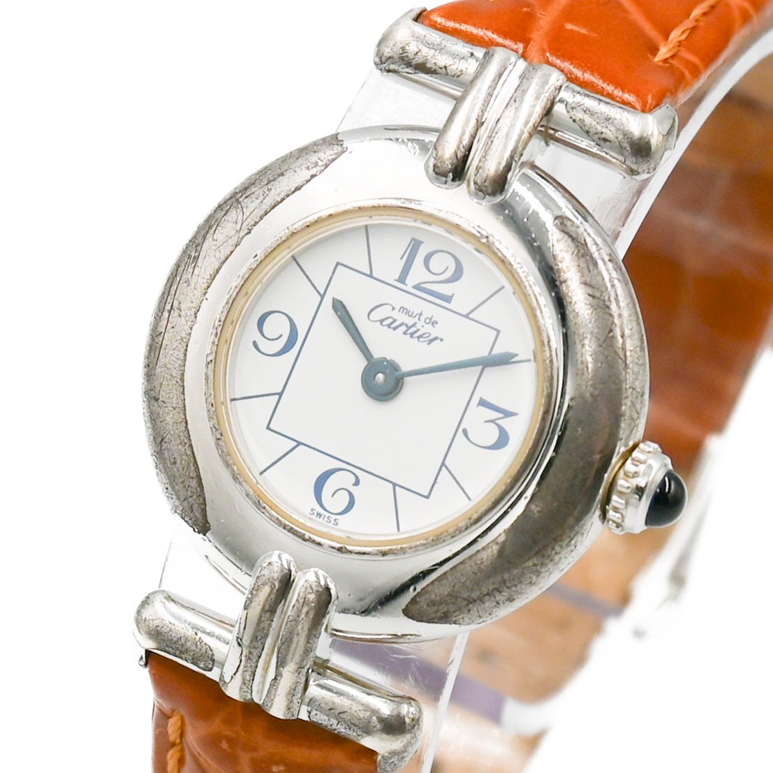 1 jpy operation Cartier Cartier Must ko Rize W1011455 2411 SV925 QZ quarts white face silver lady's wristwatch brand 340520240507