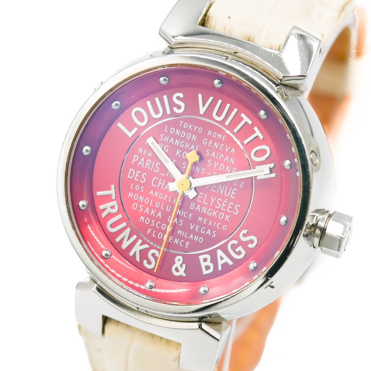 1 иен работа LOUISVUITTON LV Vuitton язык b-ruQ121N QZ кварц красный циферблат женские наручные часы женский раунд бренд 346120240507