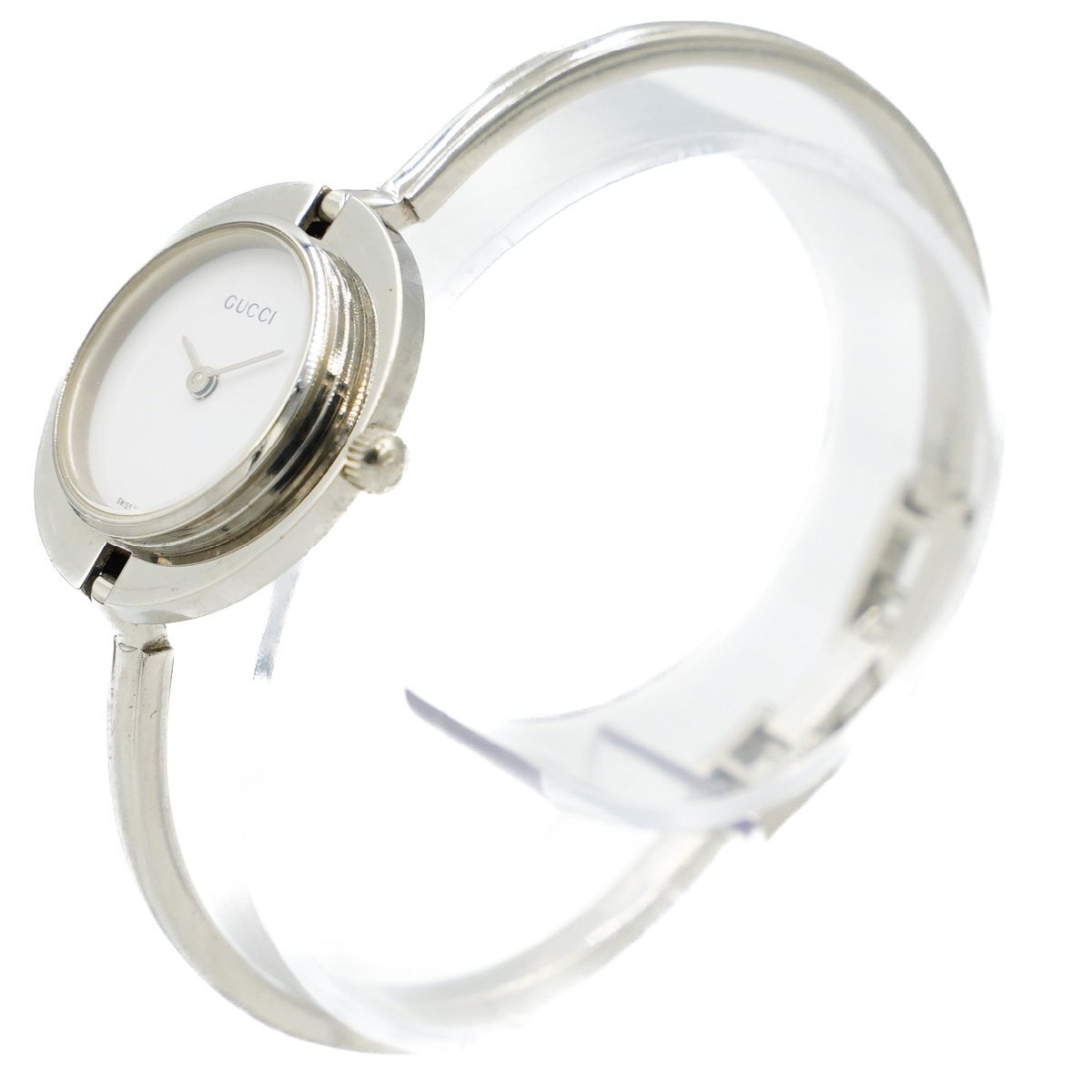 1 иен работа хорошая вещь с ящиком GUCCI Gucci перемена оправа 11/12.2L серебряный браслет часы QZ белый циферблат SS женские наручные часы 335520240507