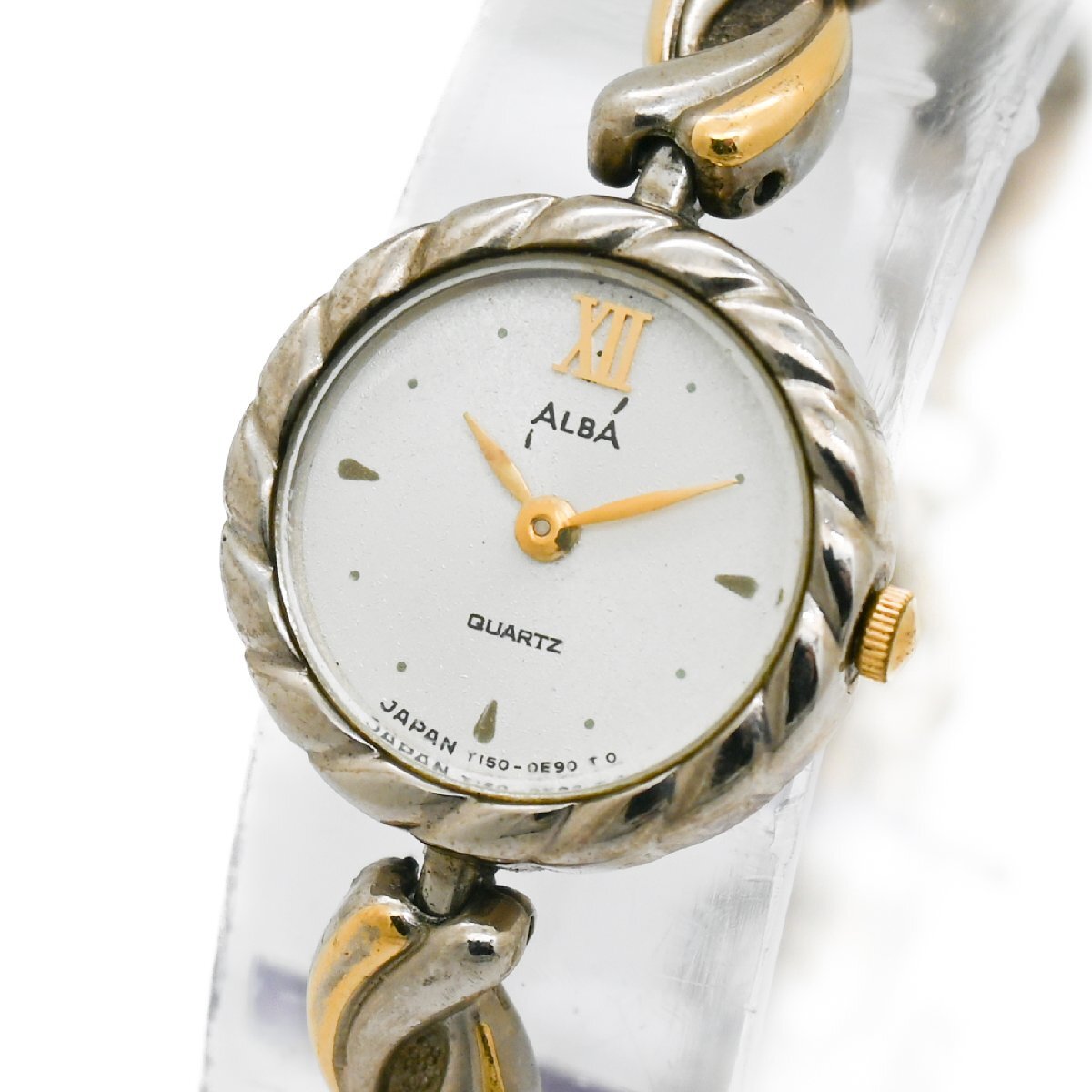1円 SEIKO セイコー ALBA アルバ Y150-0B80 QZ クオーツ シルバー 銀文字盤 レディース 腕時計 ラウンド ブランド ウォッチ 315520240423_画像1
