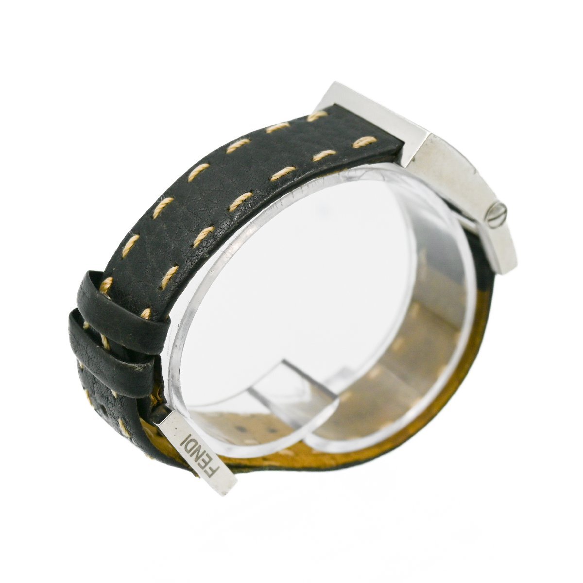 1 иен работа FENDI Fendi 5200L QZ кварц чёрный циферблат женский часы наручные часы квадратное бренд кожа ремень Watch 356520240514