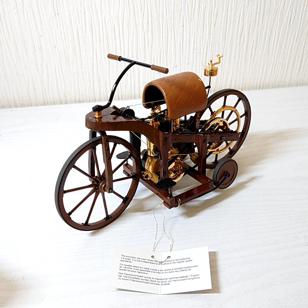 ト16【100】1円～ FRANKLINMINT フランクリン・ミント 1885年型 ダイムラー 自転車 バイク ミニカーの画像2