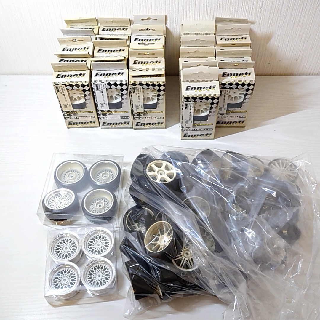 フ25【100】1円～ Enneti TYRES 1:10 RC ラジコン用 タイヤ まとめセット / ホイル接着済GPツーリングタイヤ フロント30° リア40° 他_こちらが全てです