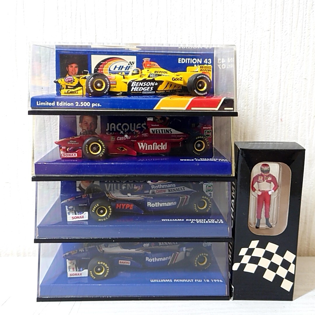 フ7【60】1円～ ミニチャンプス 1:43 ミニカー まとめセット / ウィリアムズ ルノー FW18 19 ジョーダン無限ホンダ E.IRVINE フィギュア 他_こちらが全てです