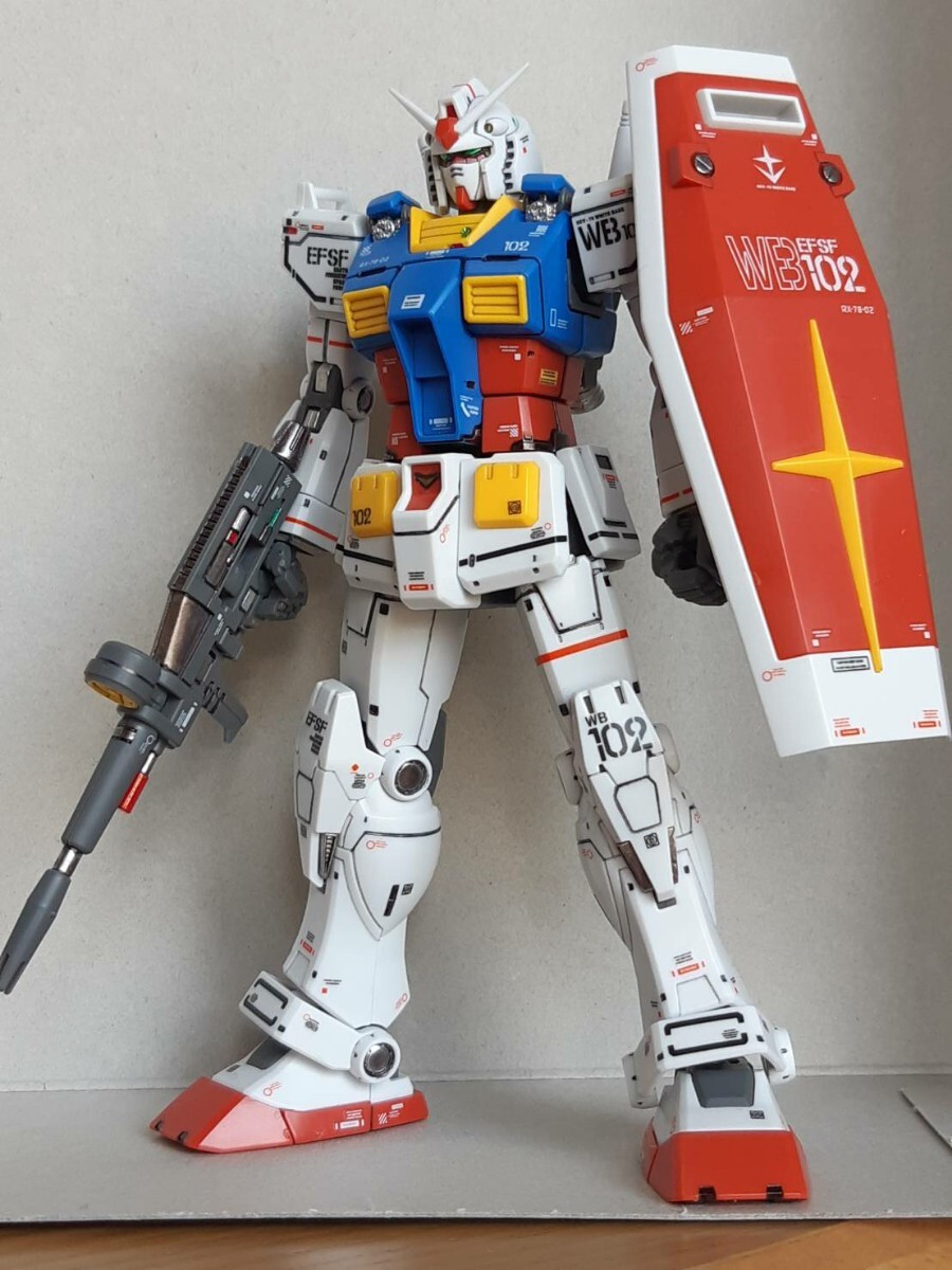 HG 1/144 ジ・オリジン版 ガンダム 中期型 小改修部分塗装 完成品 機動戦士ガンダム THE ORIGIN_画像3