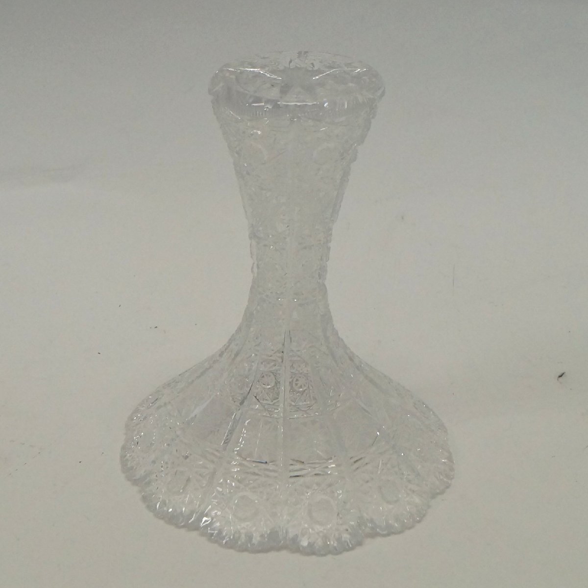 未使用 ボヘミアン ガラス 花瓶 クリスタルガラス 花入 カットガラス_画像5