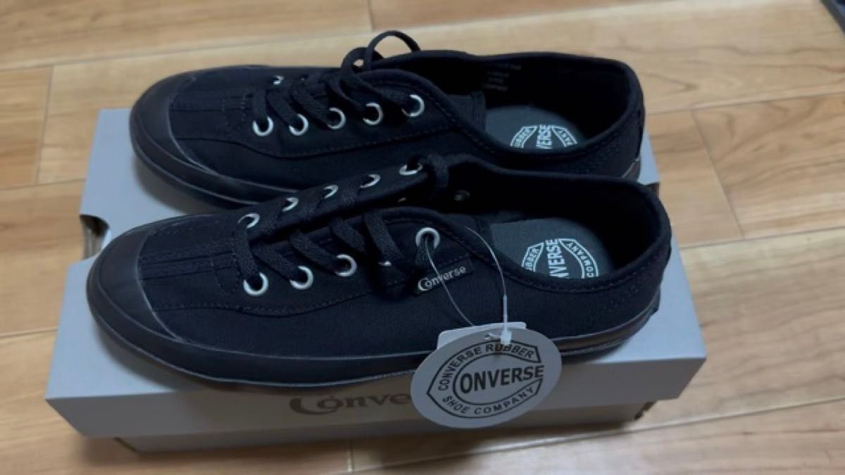 新品未使用品　225cm コンバース　シューズ　converse rubber black 黒 ブラック