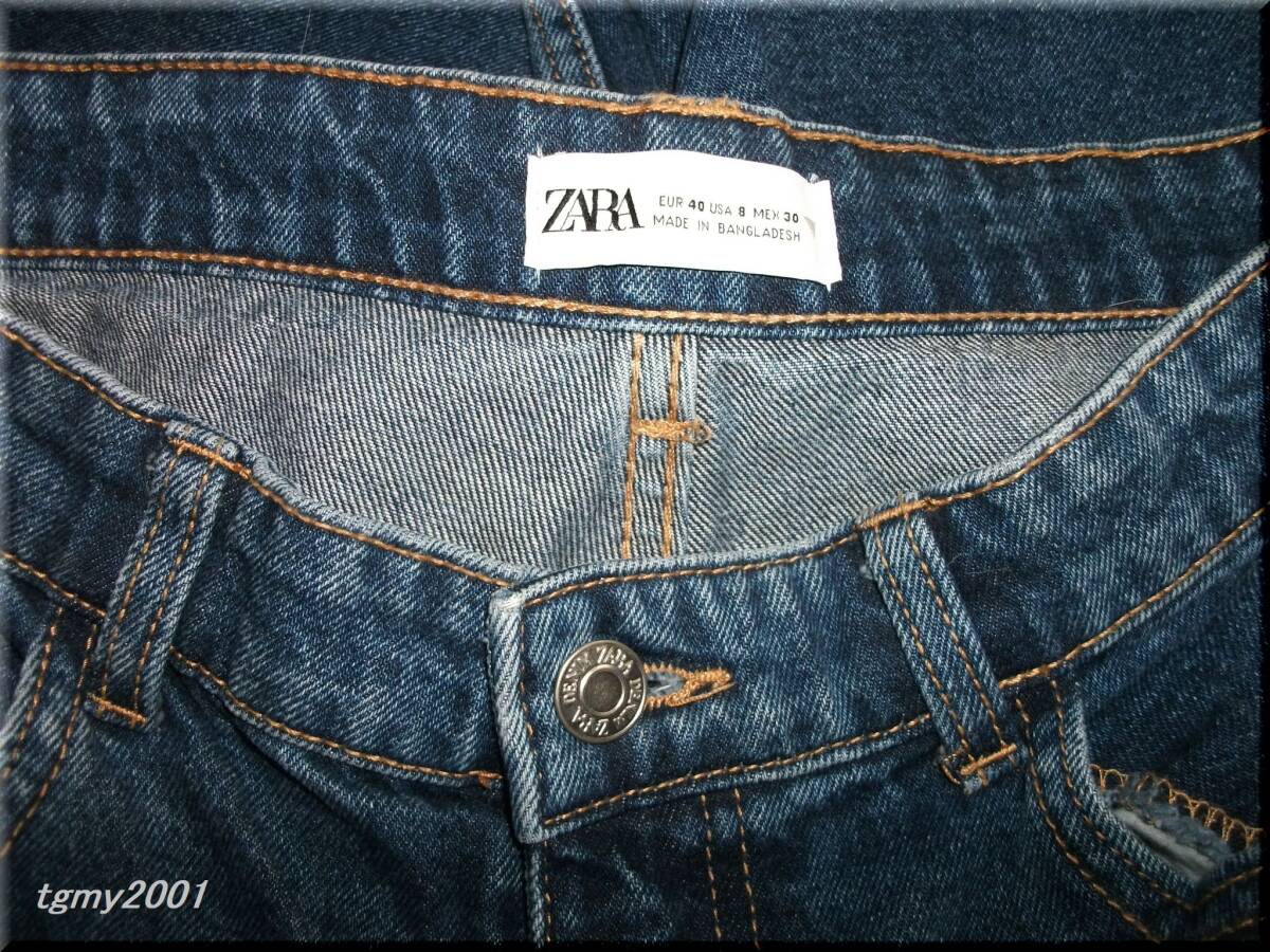 ZARA　ザラ　ブルー　バギーワイド　デニムパンツ　美品_画像3