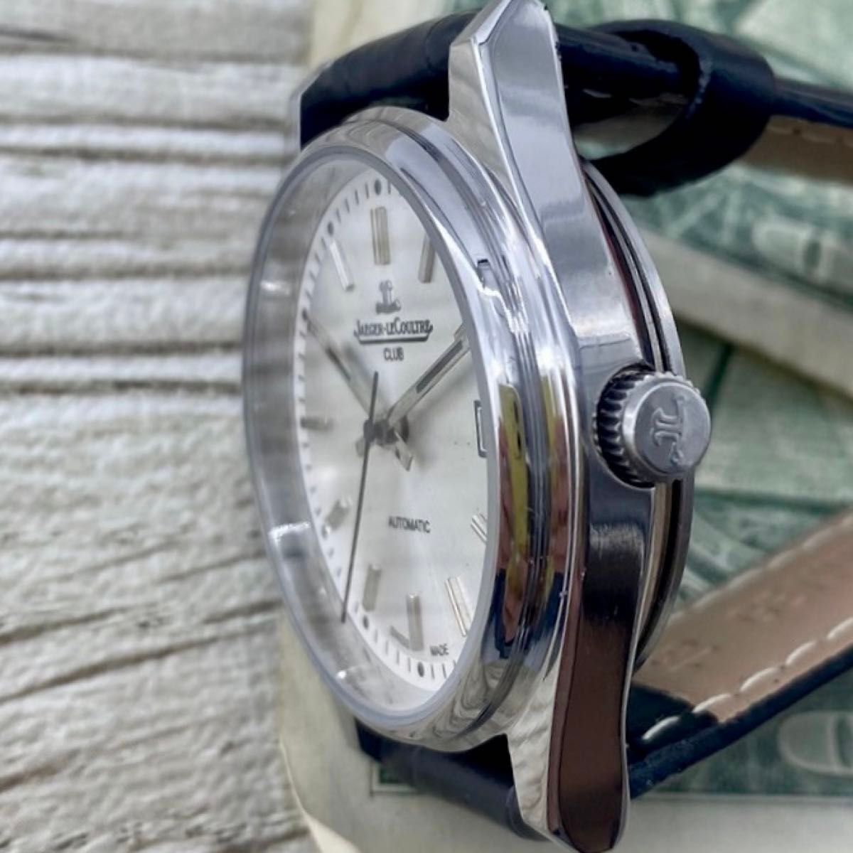 【紳士的】★送料無料★ ジャガールクルト JAEGER LECOULTRE メンズ腕時計 シルバー 自動巻き ヴィンテージ アンティーク_画像4