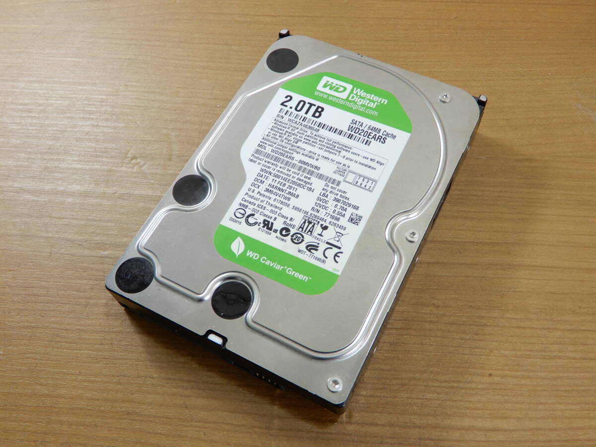 Y0587★\～WDgreen　PC周辺機器　ハードディスク/HDD/PCデータ保管　3.5　容量:2.0TB_画像1
