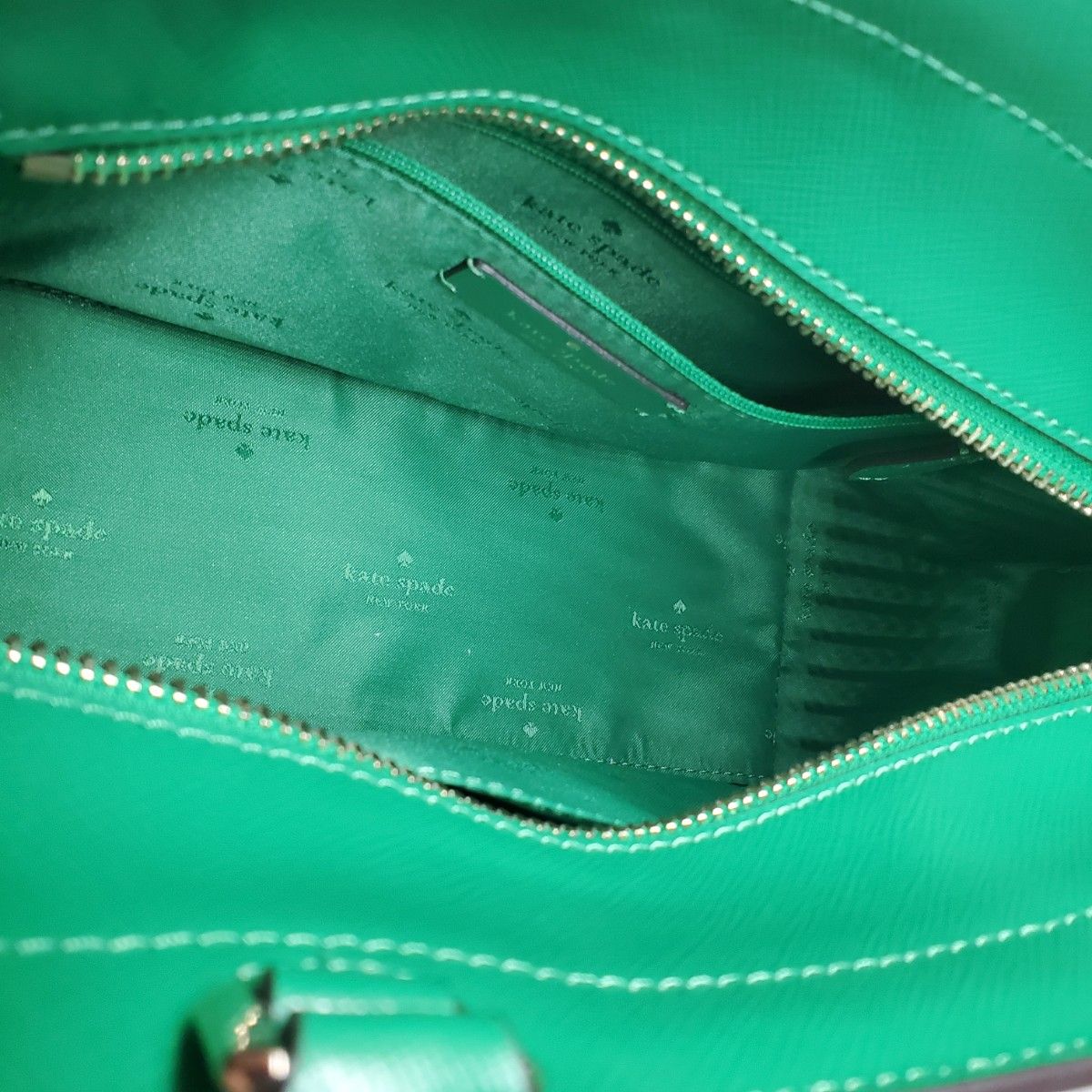 【未使用】ケイトスペード　2way　ミディアム　ステイシー サフィアーノ　緑 ショルダーバッグ レザー ハンドバッグ kate 