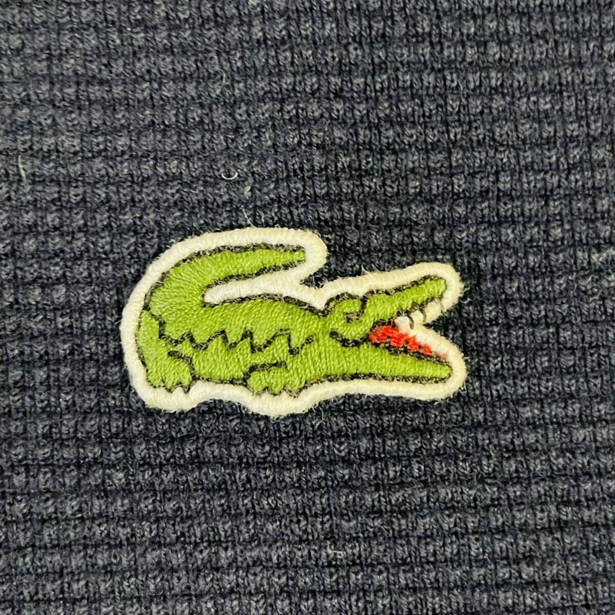 美品 ラコステ LACOSTE 鹿の子生地 半袖ポロシャツ メンズ size 4 L ネイビー フランス製 半袖 ポロシャツ　ボーダー _画像5