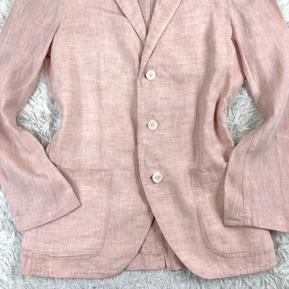  прекрасный товар /linen100%* TOMORROWLAND Tomorrowland tailored jacket внешний Anne темно синий лен материалы мужской легкий весна лето розовый серия необшитый на спине 