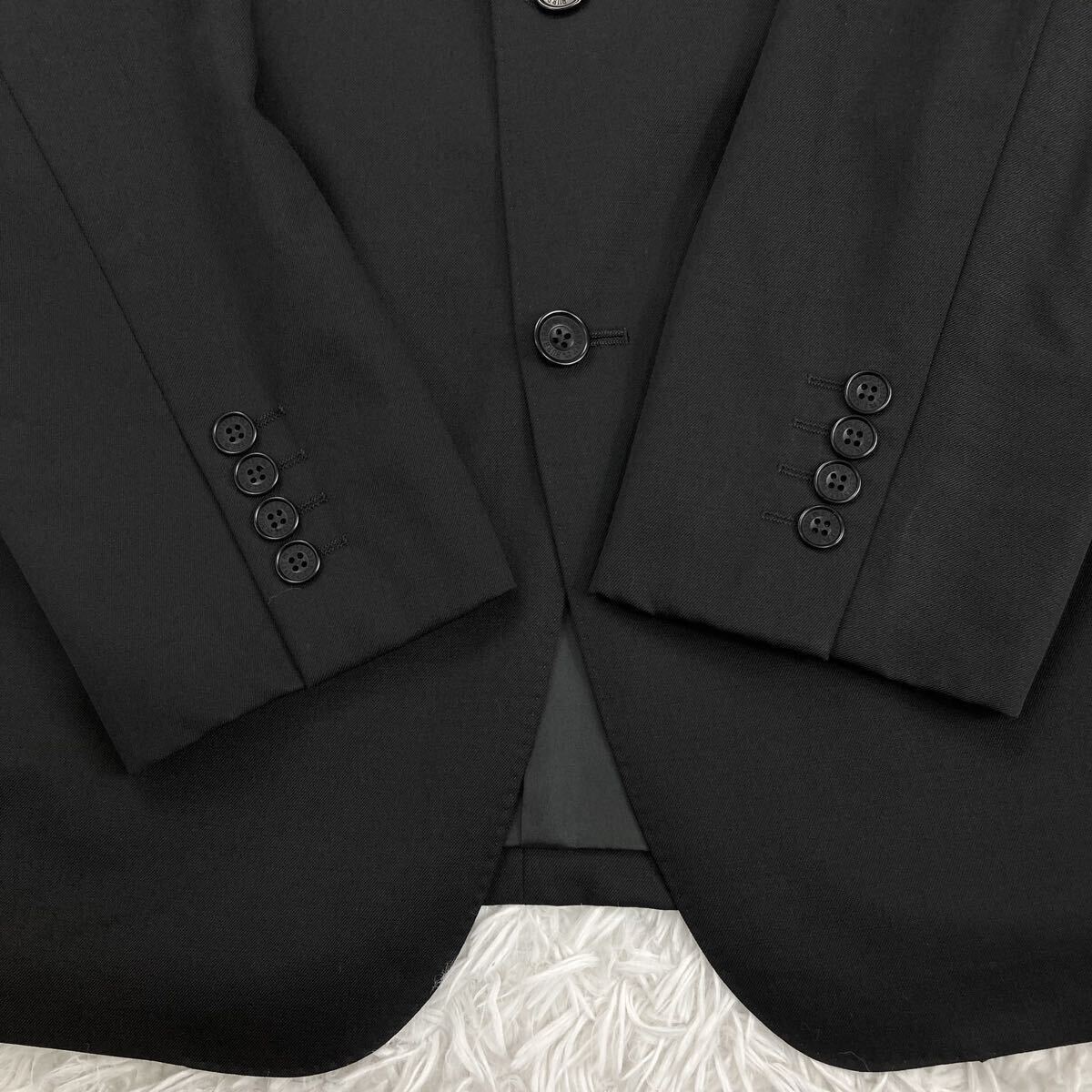 極美品/XL相当●BURBERRY BLACK LABEL バーバリーブラックレーベル スーツ セットアップ シングル 2B ノバチェック 黒色 ブラック メンズ_画像4