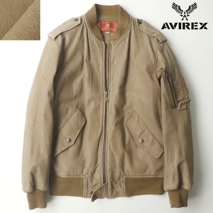 美品 上野商会 AVIREX アヴィレックス 牛革 ヴィンテージレザー 本格 TYPE L-2B フライトジャケット 茶 ブラウン M【参考価格￥53,900-】_画像1