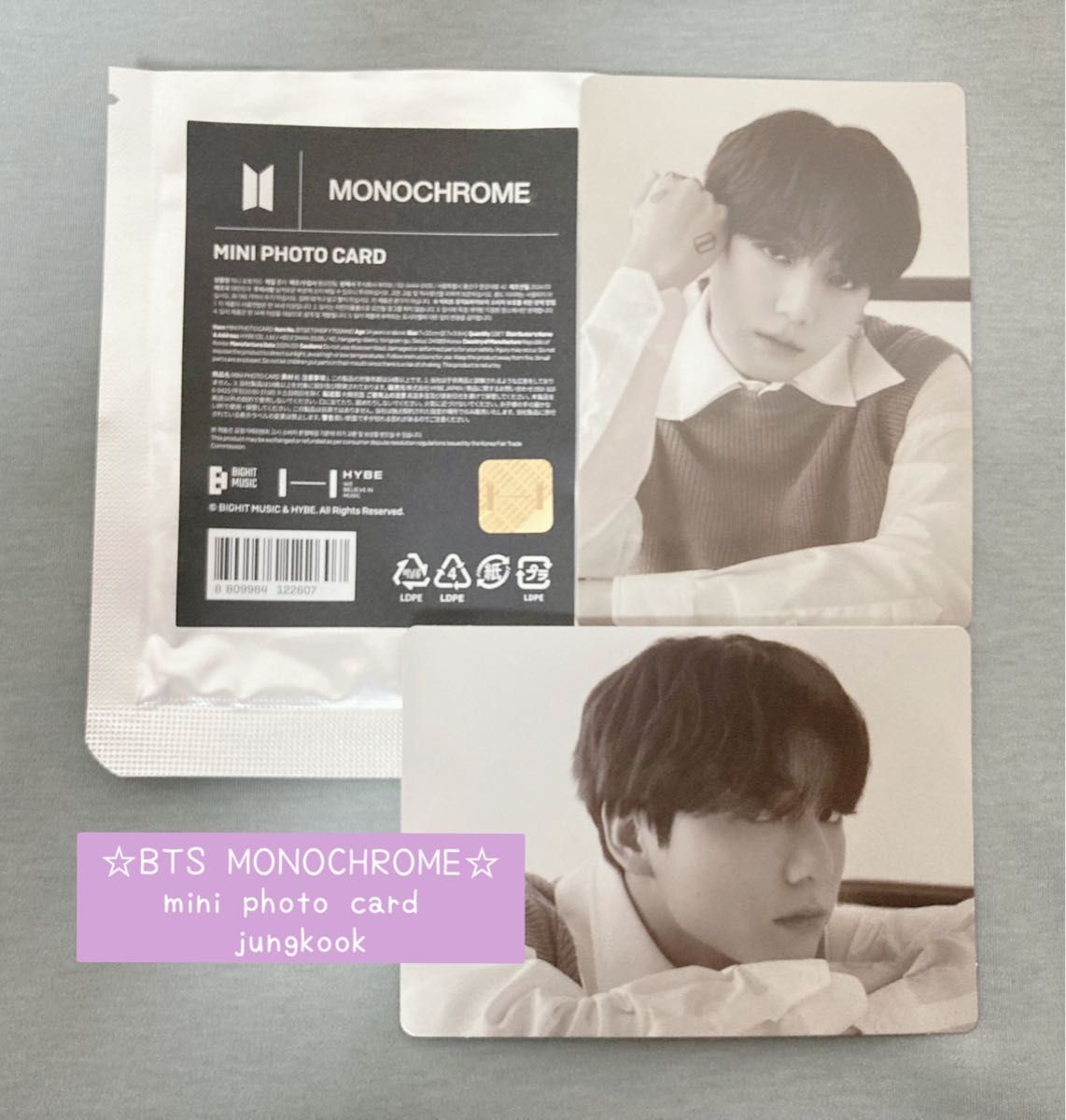 《公式》BTS POP-UP MONOCHROME mini photo card  ポップアップ モノクローム ミニフォトカード