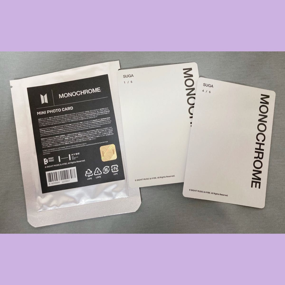 《公式》BTS POP-UP MONOCHROME mini photo card  ポップアップ モノクローム ミニフォトカード