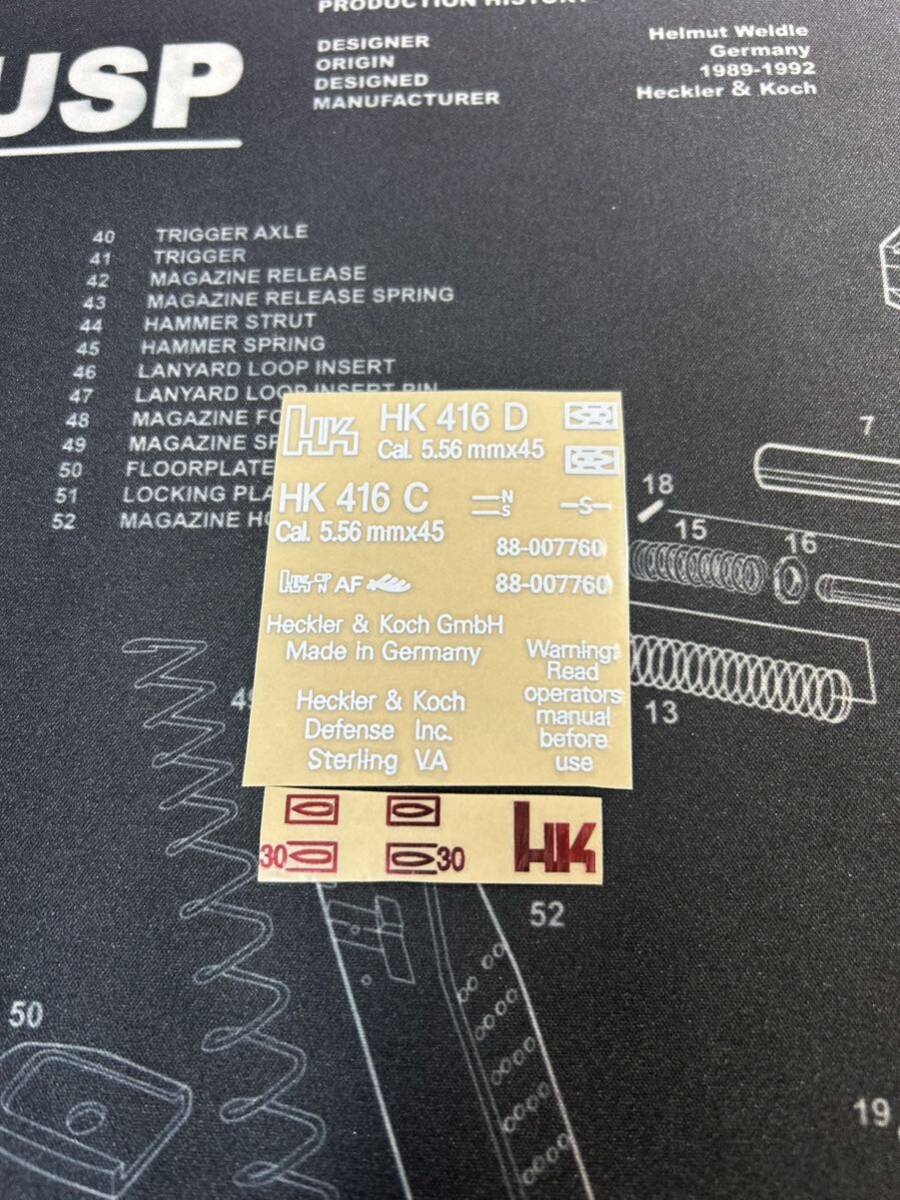 HK416Dメタルステッカー刻印ステッカー エアガン　サバゲー　ミリタリーシール_画像1