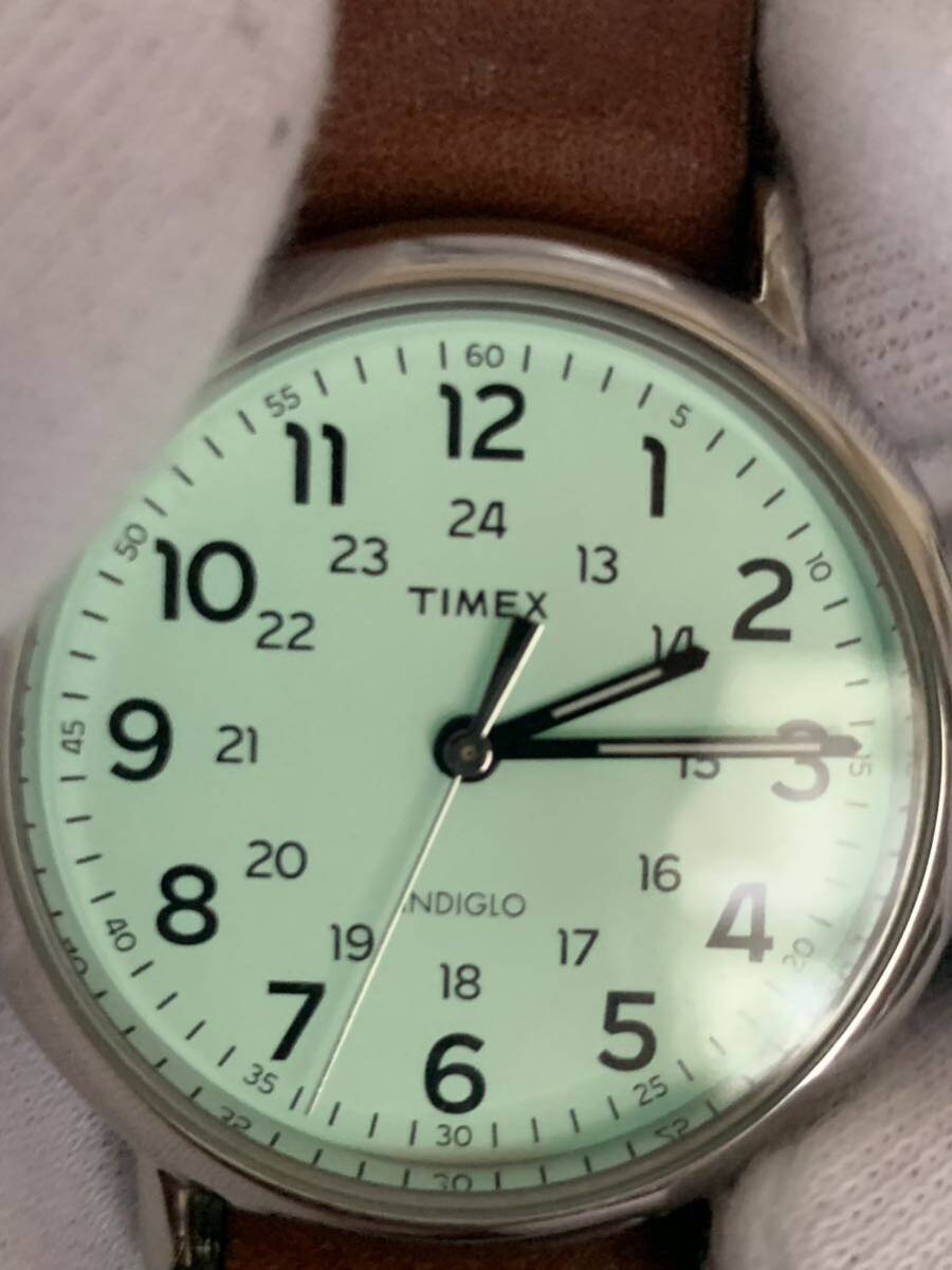 【電池交換済】タイメックス TIMEX 白文字盤 オフホワイト クオーツ 腕時計 INDIGRO の画像9