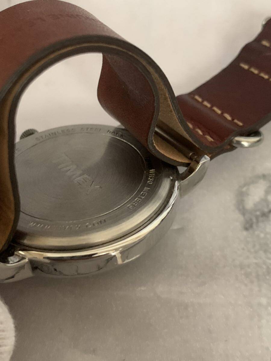 【電池交換済】タイメックス TIMEX 白文字盤 オフホワイト クオーツ 腕時計 INDIGRO の画像5