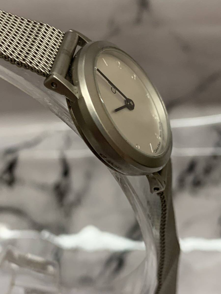 【1円〜売り切り】【電池交換済】カルバンクライン Calvin Klein クォーツ 腕時計 文字盤 ホワイト レディースサイズの画像4