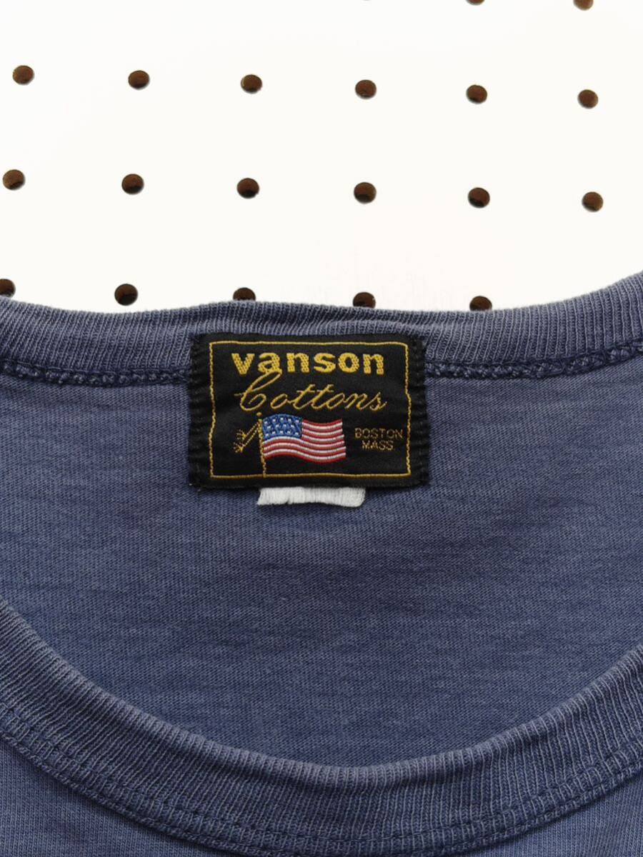 【骨】VANSON LEATHERS Tシャツ ネイビー バンソン レザーズ motorcycle アーミー スカル ヘルメット backdrop クロスボーン アメリカ製_画像6