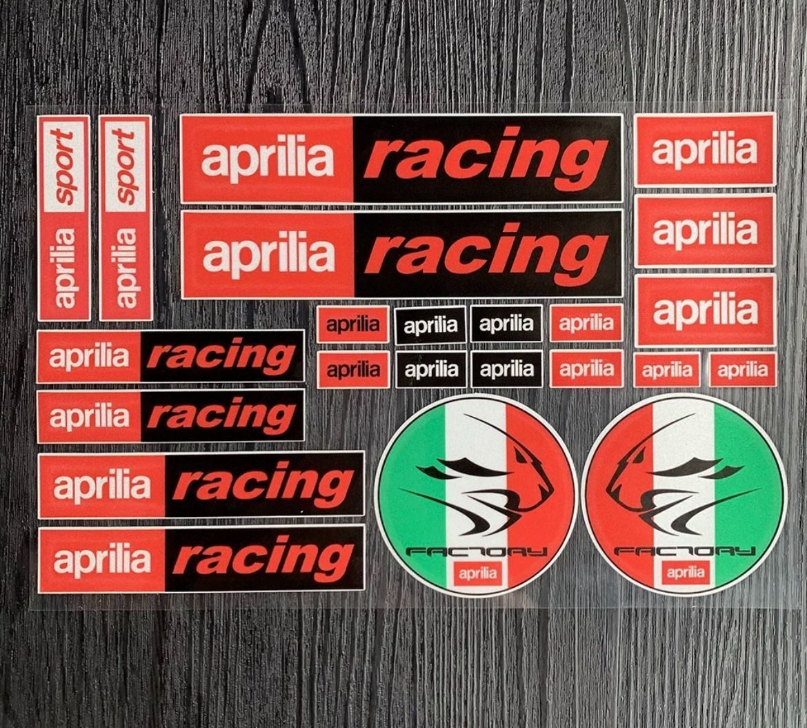 ★アウトレットセール★新品 MotoGP アプリリア Aprilia RSV4 RACING 反射 25 x 17 cm ステッカー シール デカール シート セット