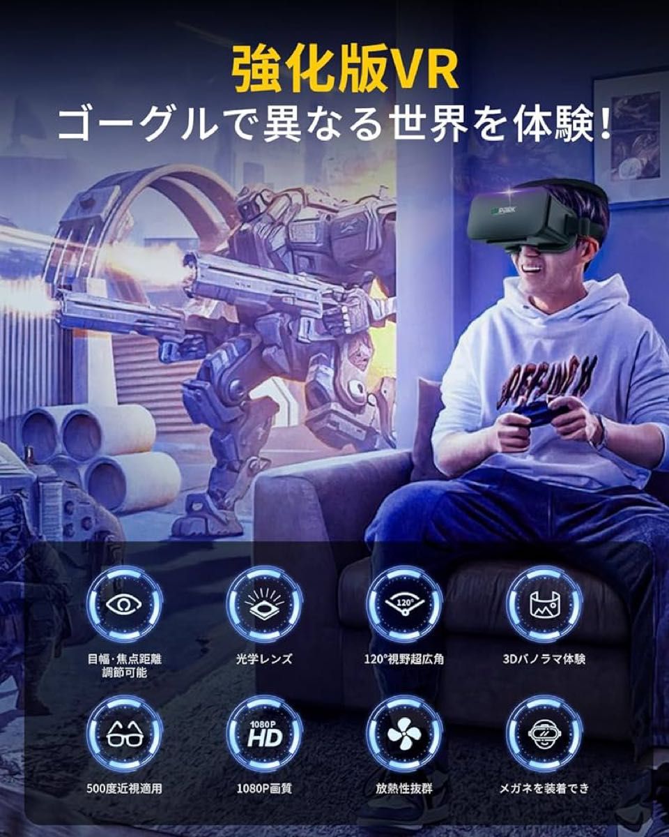  vrゴーグル スマホ用 Geakv VRヘッドマウントディスプレイ 