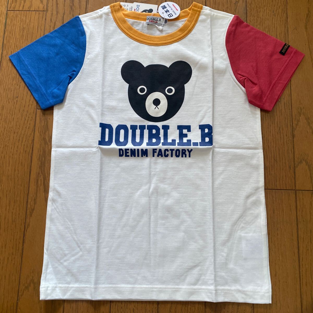 SALE  новый товар 　...　 сделано в Японии 　 короткие рукава Ｔ рубашка  　130  белый 　DOUBLE B  футболка   ребенок ...