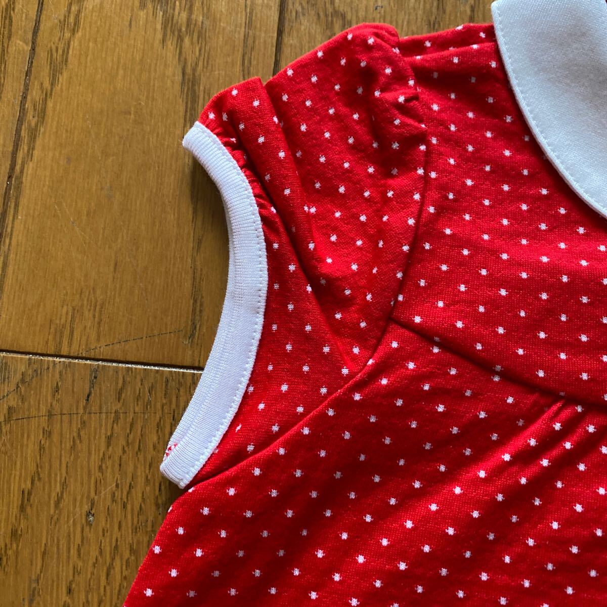 SALE 即決　新品　ミキハウス　ワンピース　90 日本製　赤　女の子 キッズ 子供服 半袖ワンピース 