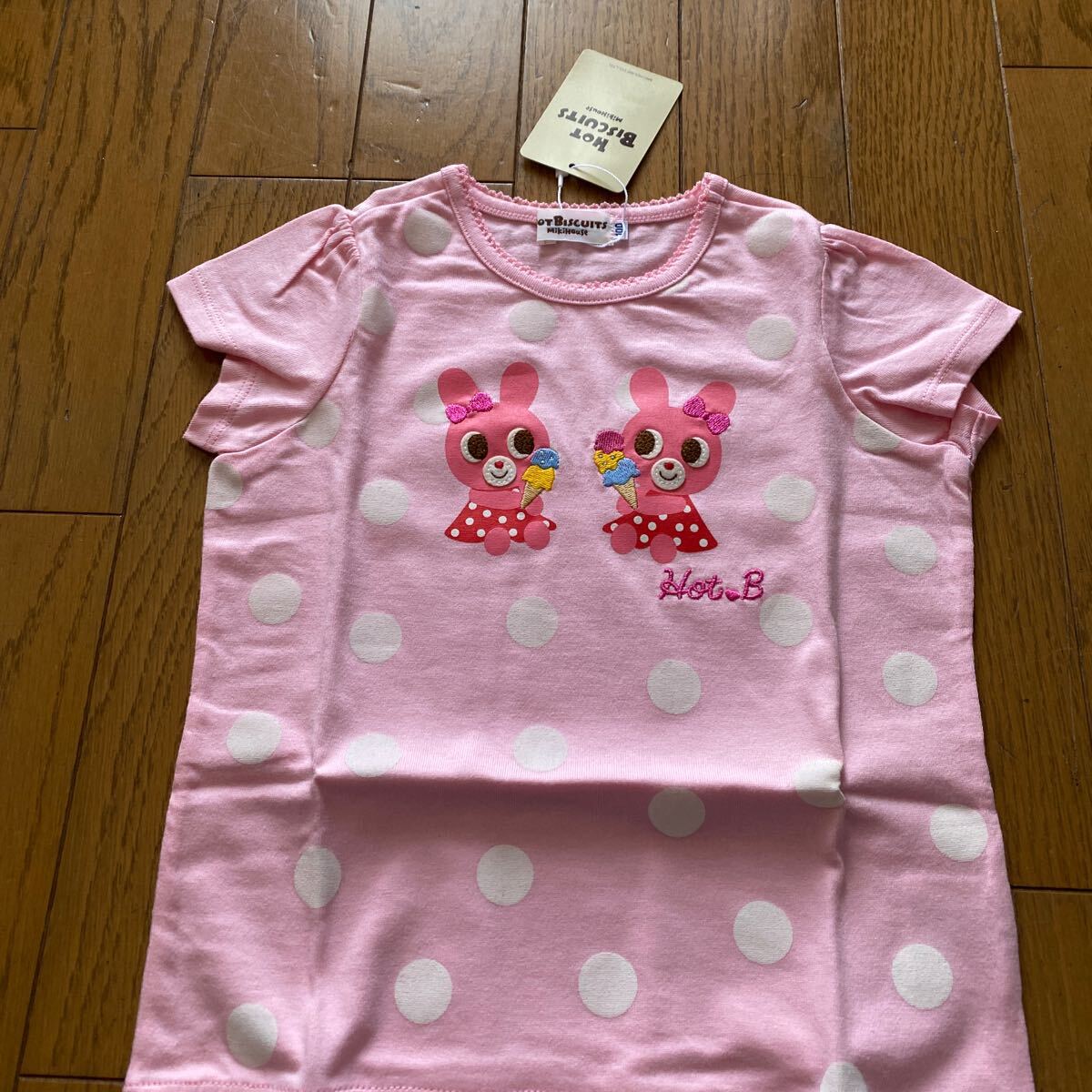 SALE 新品　ミキハウス　半袖Ｔシャツ　100 ピンク ホットビスケッツ Tシャツ