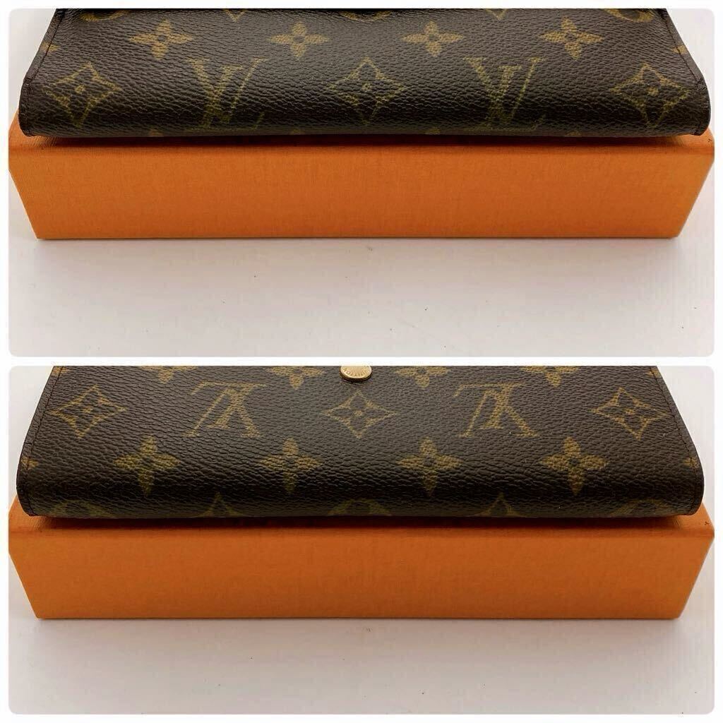 【美品】LOUIS VUITTON ルイヴィトン ポルトフォイユ　インターナショナル M61734 モノグラム　二つ折り長財布 カード入れ×_画像4