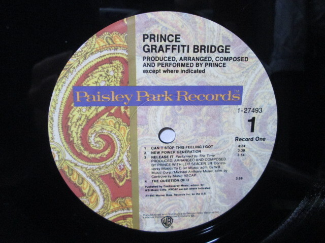 US-original MAT:SR1/SR1/SR1/SR1 手書きMASTERDISK 手書きDMM Graffiti Bridge 2LP(analog) Prince アナログレコード vinyl _画像9