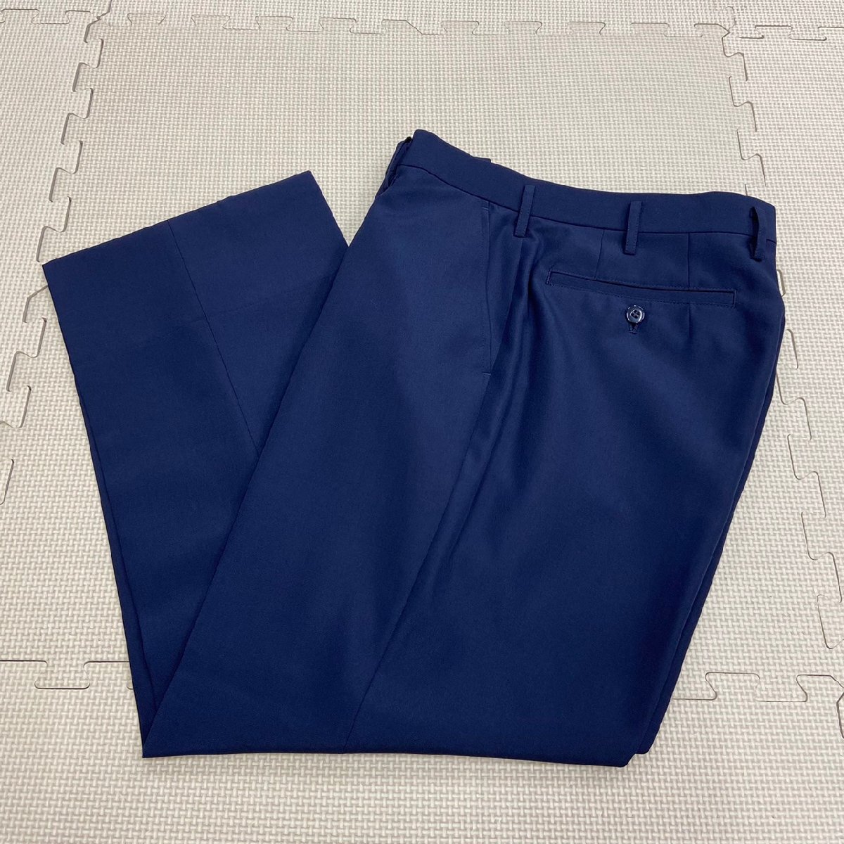 Y636/T1084 ( used ) Tochigi prefecture . north junior high school man . uniform 1 point / designation goods / summer trousers,W76, total length approximately 89, length of the legs approximately 64, navy blue, beautiful goods /GREEN MATE/ short period put on supplies 