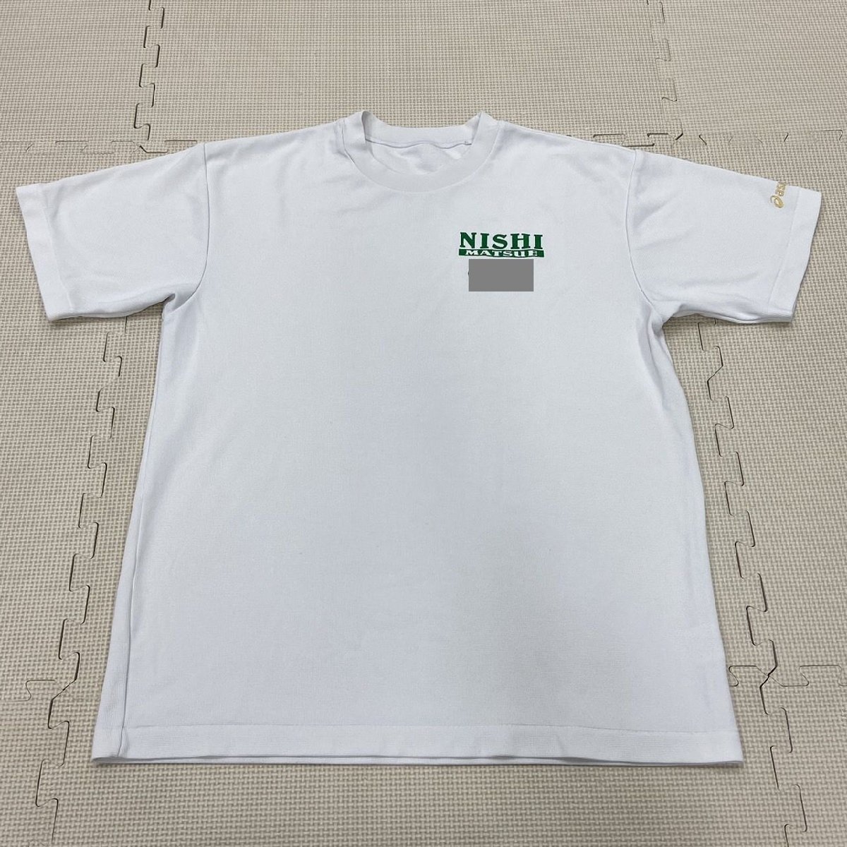 Y650/S1096( used ) Shimane Matsue west high school gym uniform 1 point old design /. name entering / green Mark / long sleeve tore shirt :O/ short sleeves :L/asics/ wearing feeling equipped 