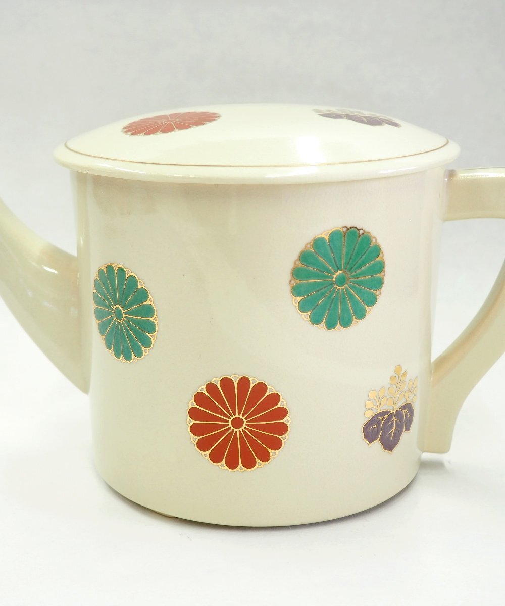 ★☆【　茶道具　菊桐紋　片口　水次　水注　高15×径15cm　】☆★_画像3