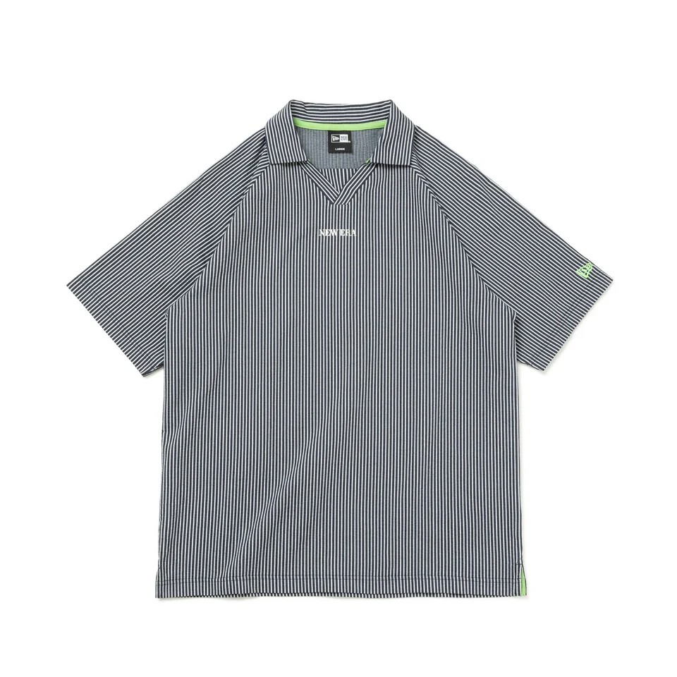 ★新品★ NEWERA GOLF 半袖 シアサッカー ポロシャツ Skipper Polo ホワイト/ネイビー Mサイズ　ゴルフ ウェア